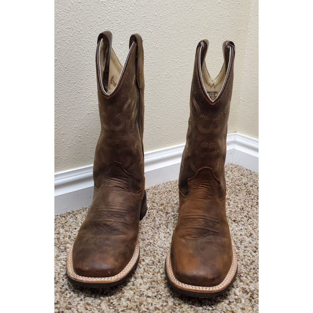 Cody James Boys Size 2D Brown Leather Western Cowboy Boots Square Toe Youth - Picture 7 of 9